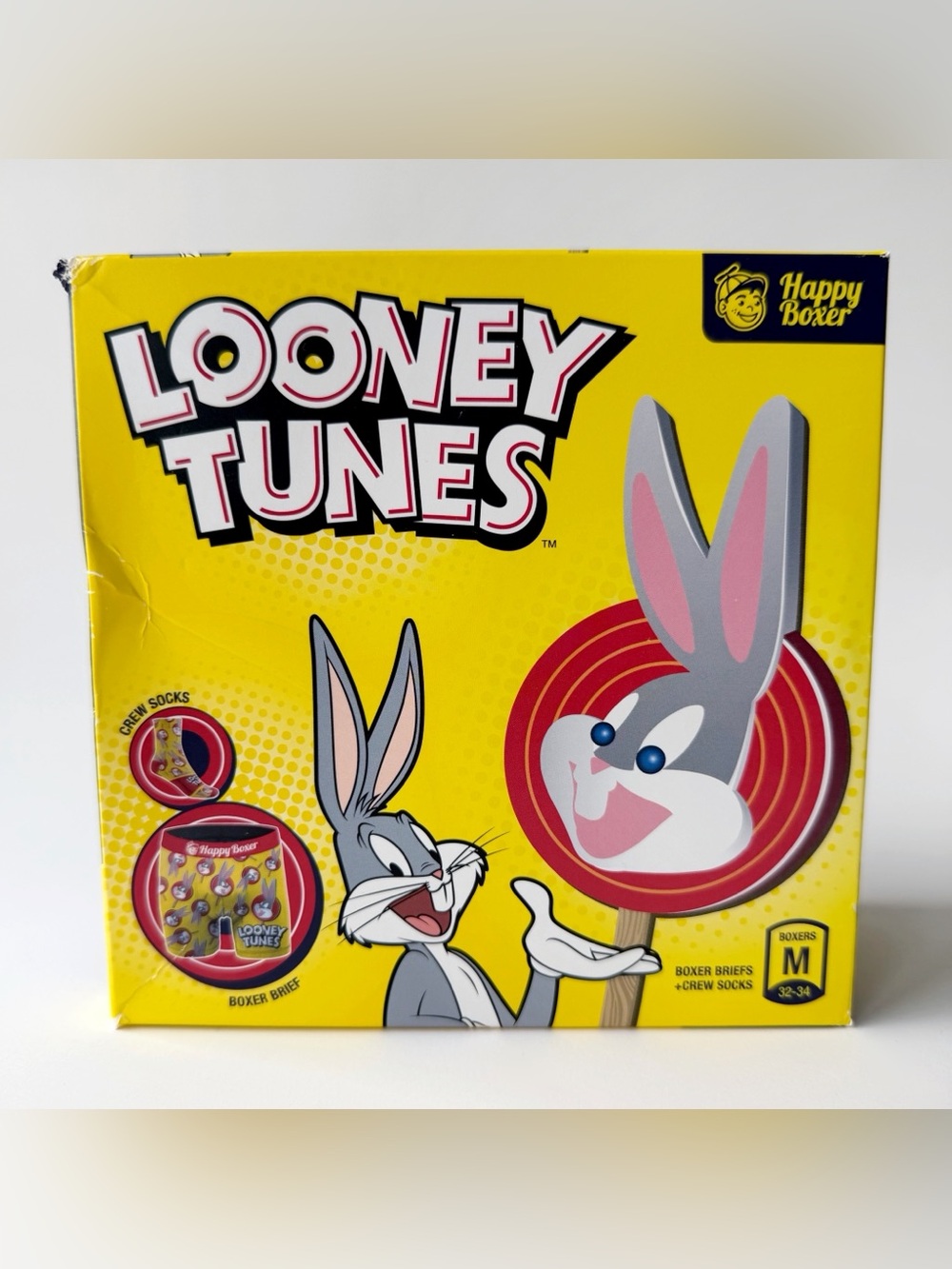 Looney Tunes Bugs Bunny Ice Cream Boxer Briefs Socks Mens Medium Gift Set
